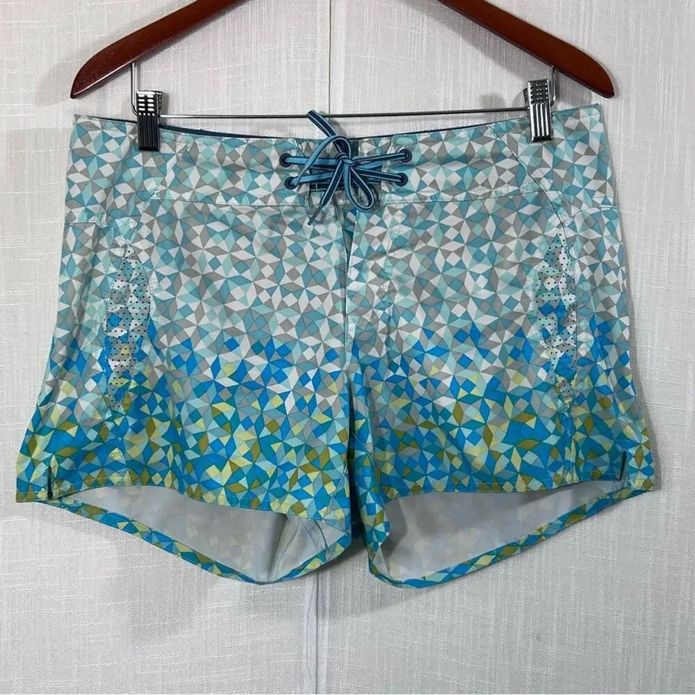 Columbia Omni Shield Omni Shade Drainmaker Abstract‎ Patterned Shorts Sz 10